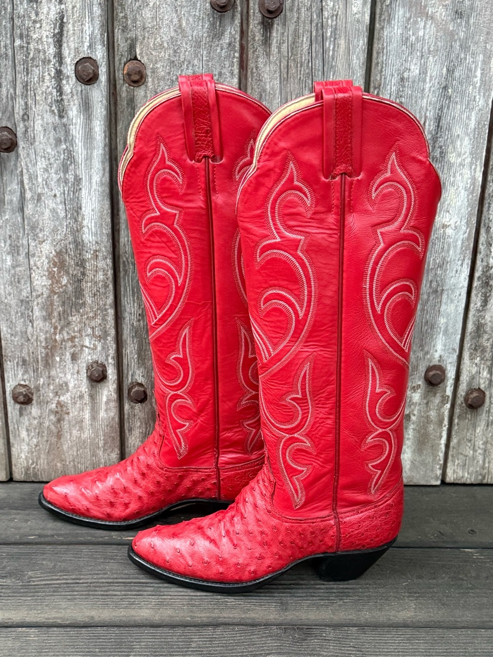 Vintage Larry Mahan Tall Full Quill🪶Ostrich Exotic Leather Women’s Cowboy Boots